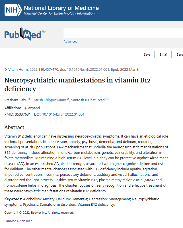 Studie 2 Vitamin B12 Mangel Angststoerungen